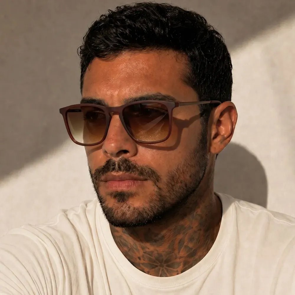 Óculos de Sol Masculino Moderno Estiloso Casual UV Premium