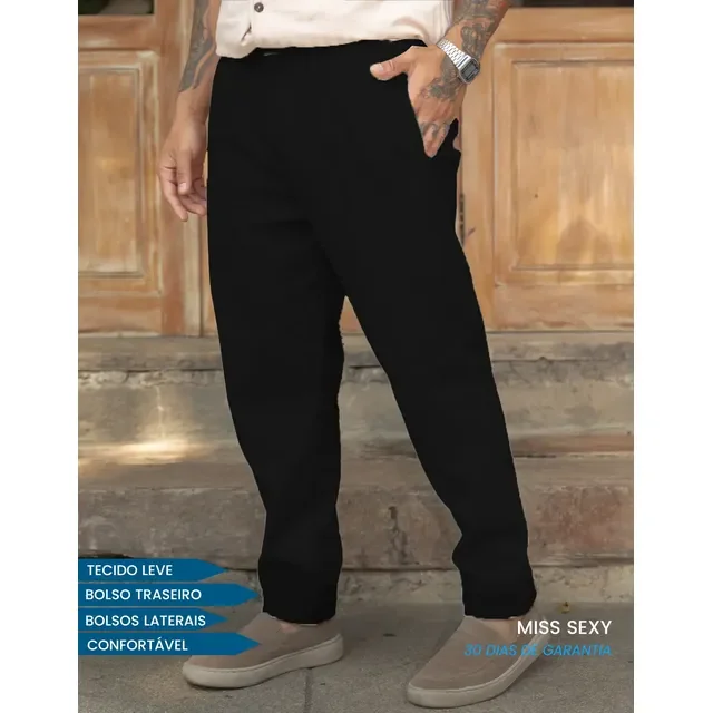 Calça Linho Social Casual Tecido Premium