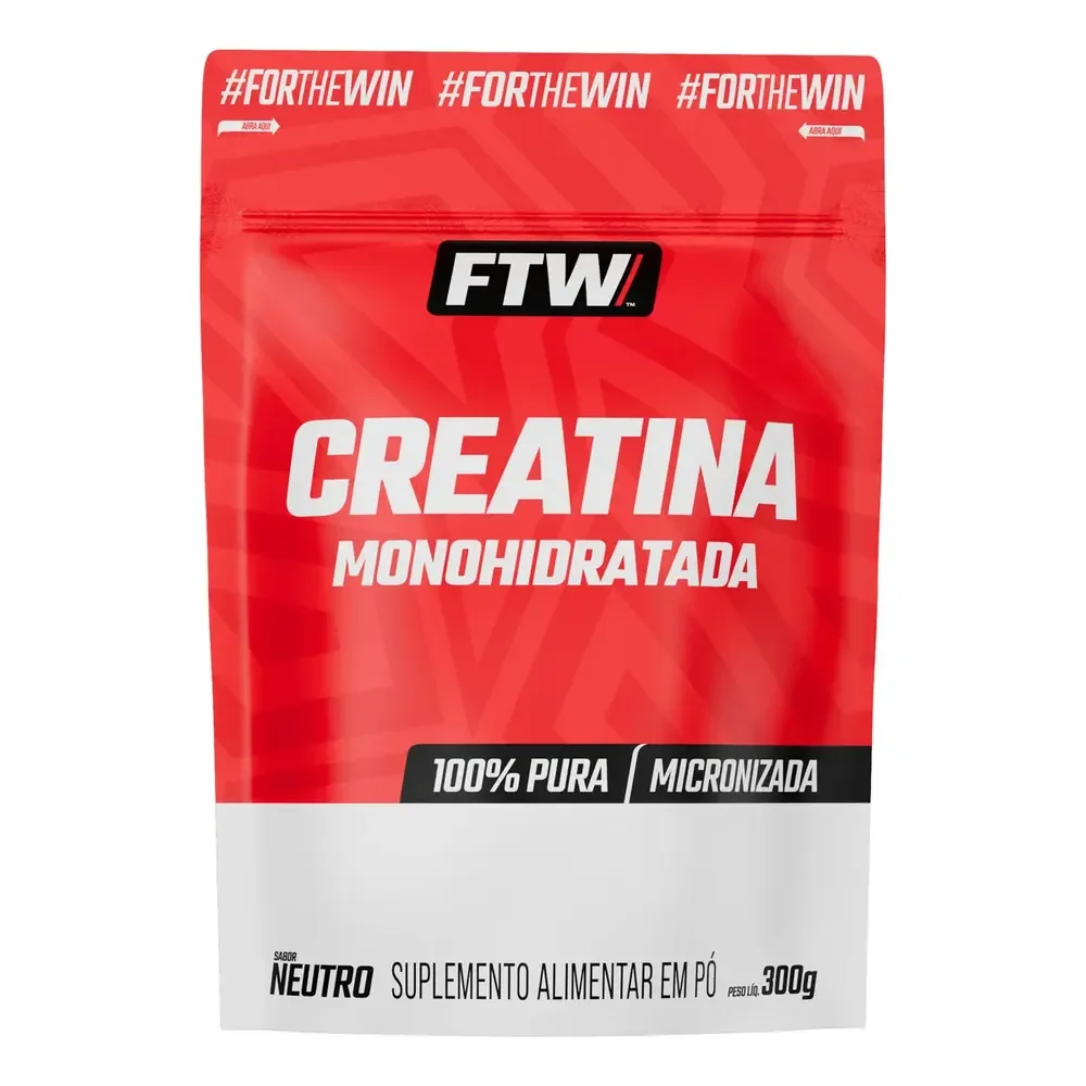 Creatina Monohidratada Pura 300g Refil Suplemento em Pó 100%- FTW