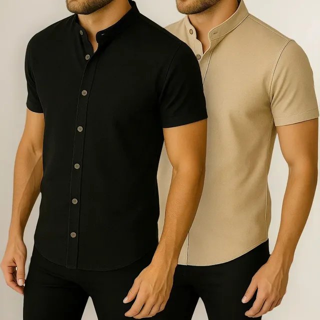 Kit 2 Camisas Gola Padre (M e GG)