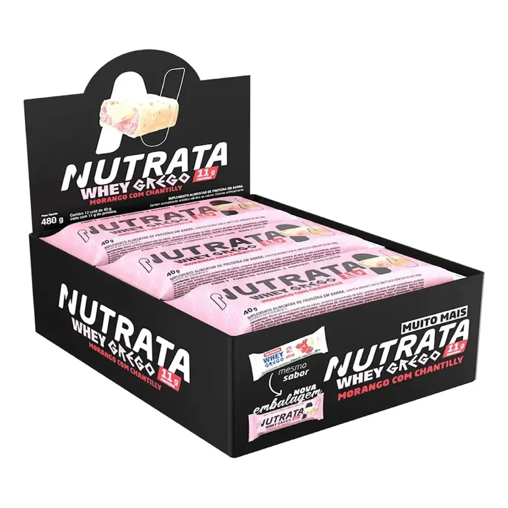 Barra Whey Grego 40g Display com 12 Unidades