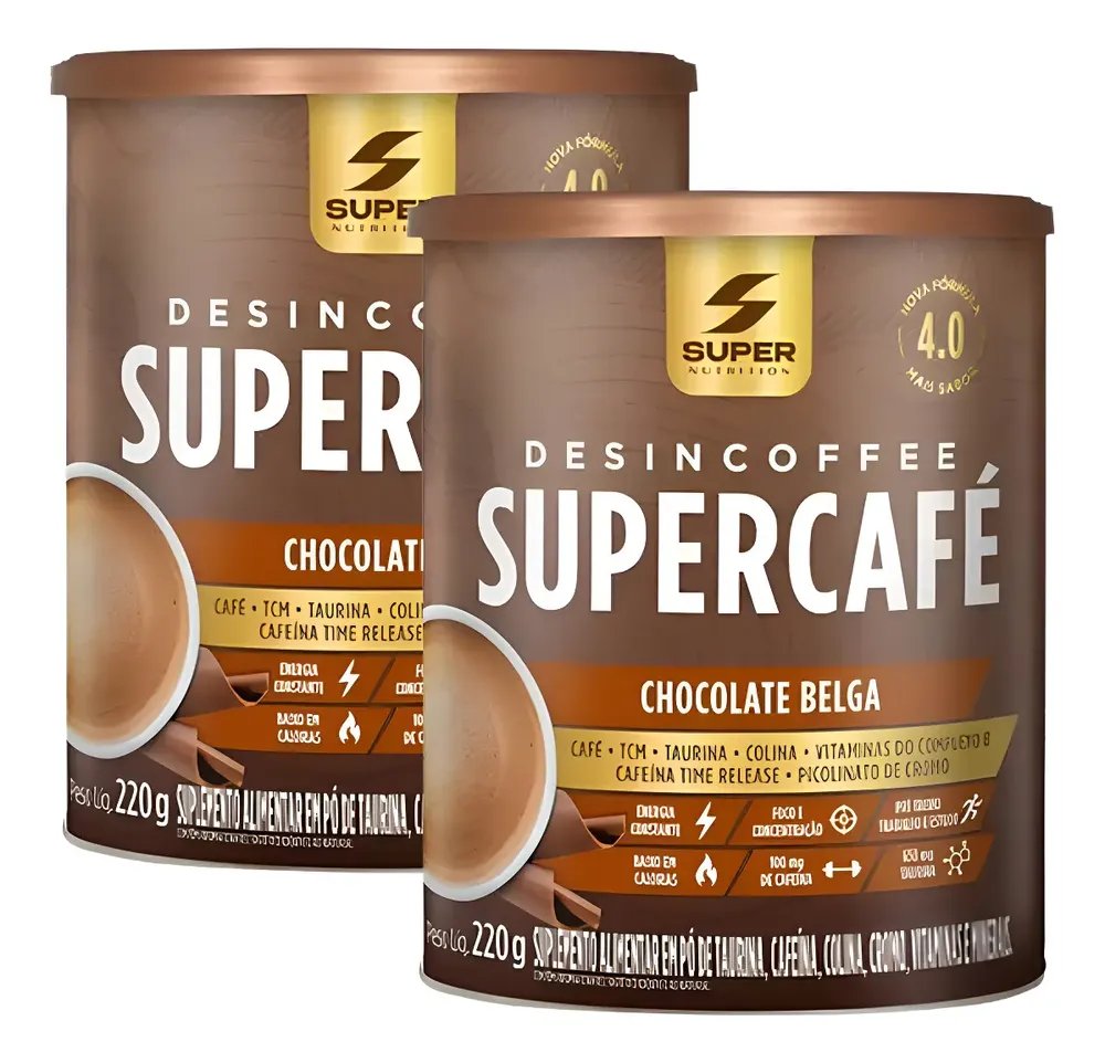 Kit 2un Desincoffee Supercafe Desincha 220g Chocolate Belga