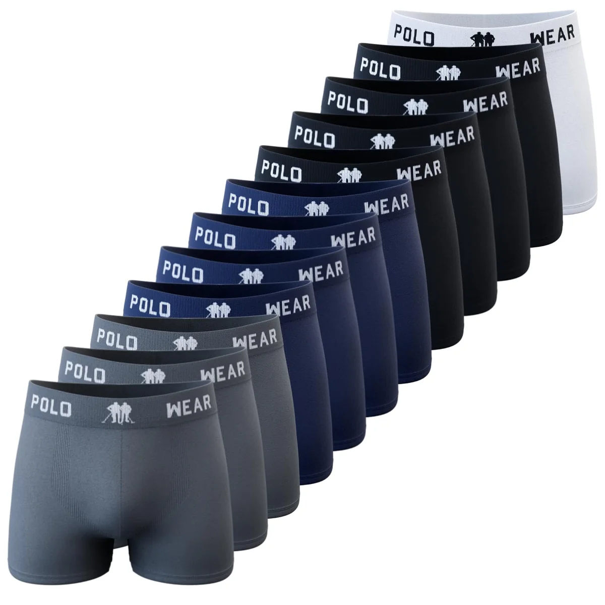 Kit com 12 Cuecas Boxer Polo Wear Microfibra