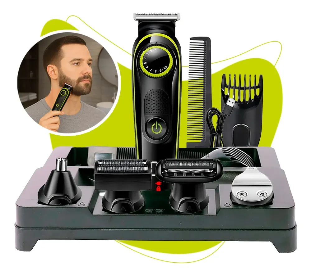 Máquina De Cortar Cabelo Fazer Barba B-Max Bmc036 5 Em 1 Cor Preto