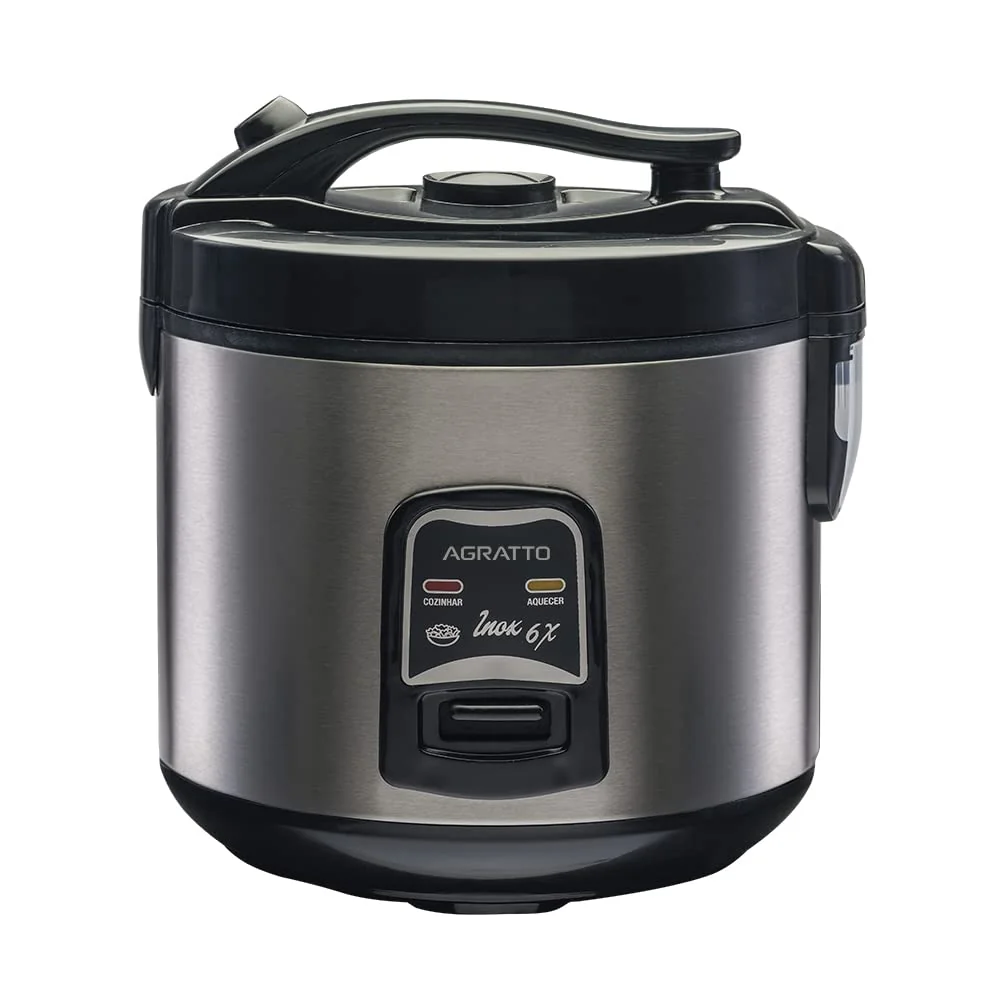 PANELA ELETRICA ARROZ INOX E VISOR VIDRO PAI6X 220V AGRATTO, Agratto, 5956, Inox