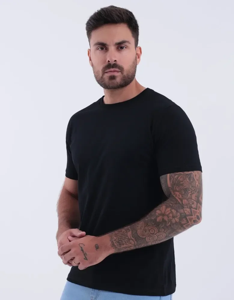 ⚫️ Camiseta Básica Masculina Algodão Slim Blusa Premium Lisa