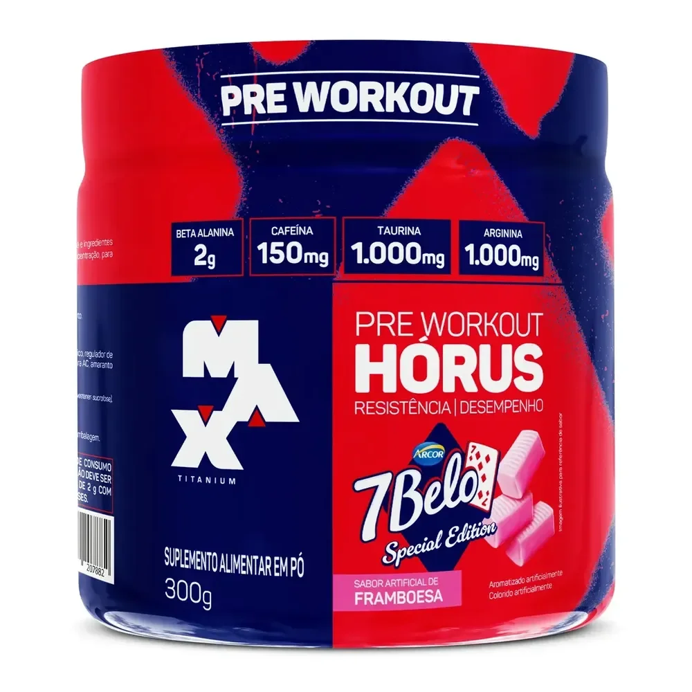 Pré Treino Hórus 7 Belo Max Titanium 300g Sabor Framboesa