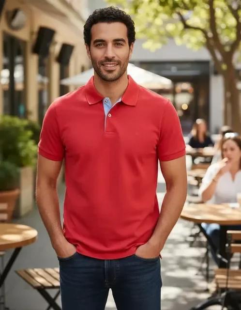 Camisa Masculina Social Gola Polo Ogochi Slim Manga