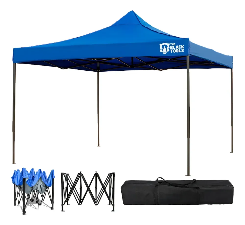 Tenda Sanfonada Gazebo  3x3m Ajustável C/ Bolsa The Black Tools Azul