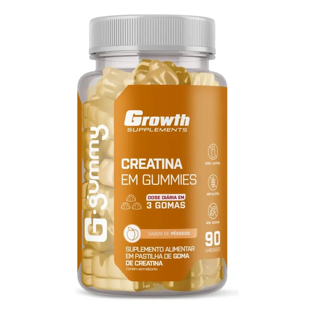 ✨G-gummy Creatina Em Gomas 90unid Growth Suplements Pêssego✨️