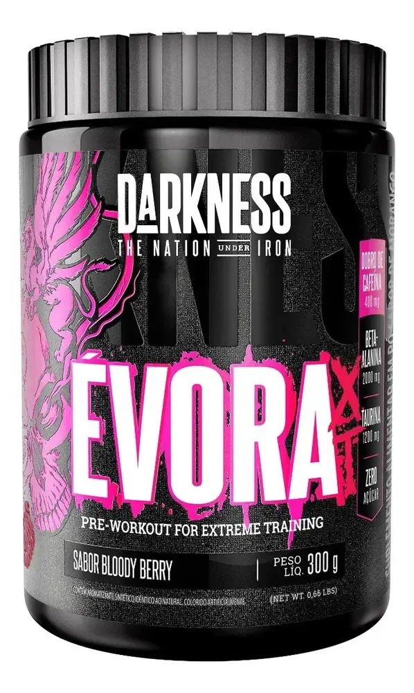 ✨Suplemento Évora Xt Pré Treino Bloody Berry 300g Darkness Bloody Berry✨️