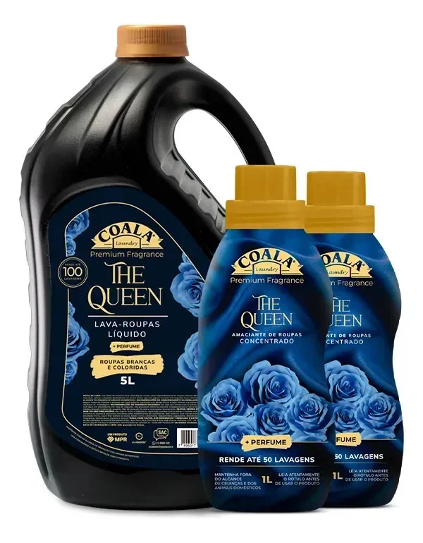 Kit Coala Laundry Lava Roupas 5l + 2 Amaciantes - The Queen