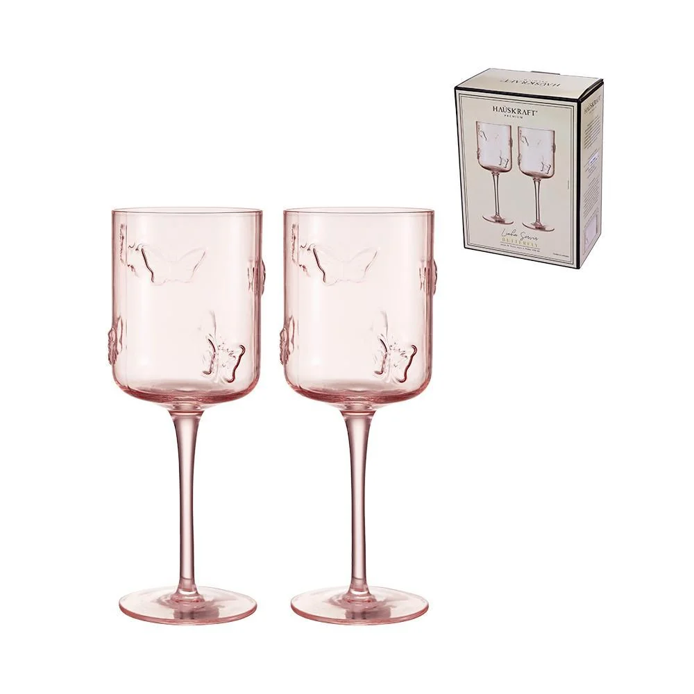 JOGO TAÇAS BUTTERFLY  PARA ÁGUA VINHO CHAMPANHE DE VIDRO 220/390ML - HAUKRAFT