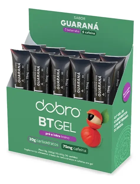 BT Gel com Cafeína 10 sachês 30g cada - Dobro Sabor Beterraba com Guaraná