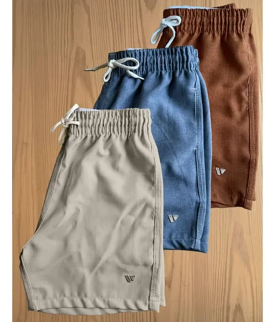 Kit 3 Shorts De Linho Masculino Bermuda Leve Praia Verão