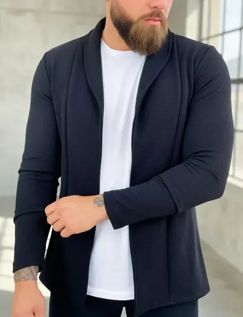 ⚫️ Cardigan Masculino Slim Fit Casual Casaco Sueter Manga Longa