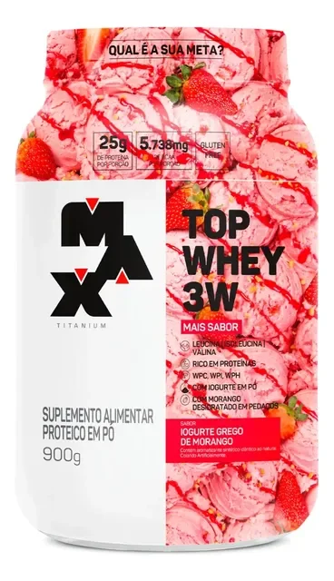 ✨Top Whey 3w Mais Performance 900g Max Titanium ✨️