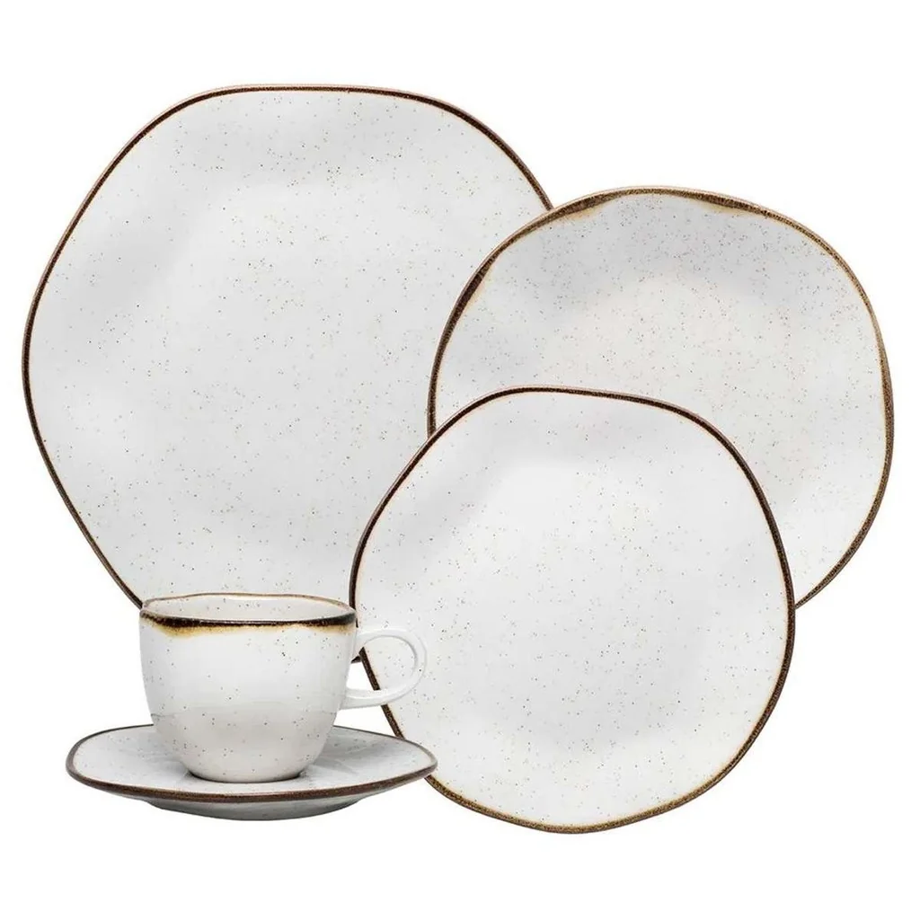 ✨Aparelho De Jantar E Chá 30 Peças De Porcelana Ryo Maresia Oxford