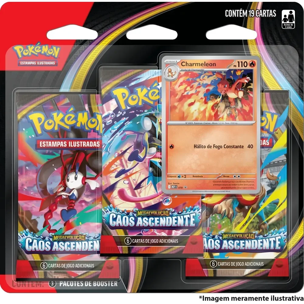 Triplo Pokémon Copag 19 Cartas Charmeleon