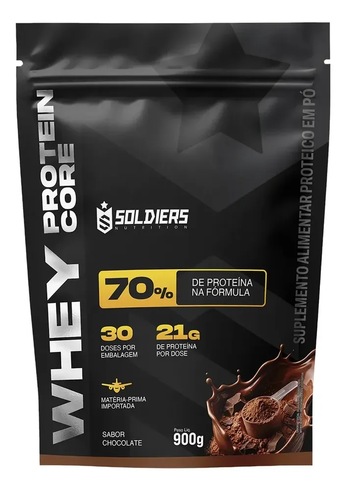 Whey Core 70% de Proteina Concentrada 900g Soldiers Nutrition