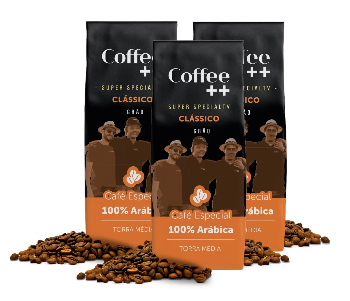 Coffee Mais │Café Super Especial em Grãos │ Clássico │100% Arábica │Torra Média │Pack 3 unidades de 250g