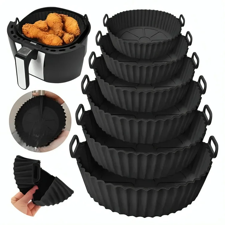✨Kit 6 Forma de Silicone para Fritadeira Air Fryer com Alça Antiaderente
