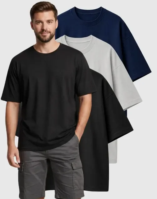 Kit 3 Camisetas Oversized Streetwear