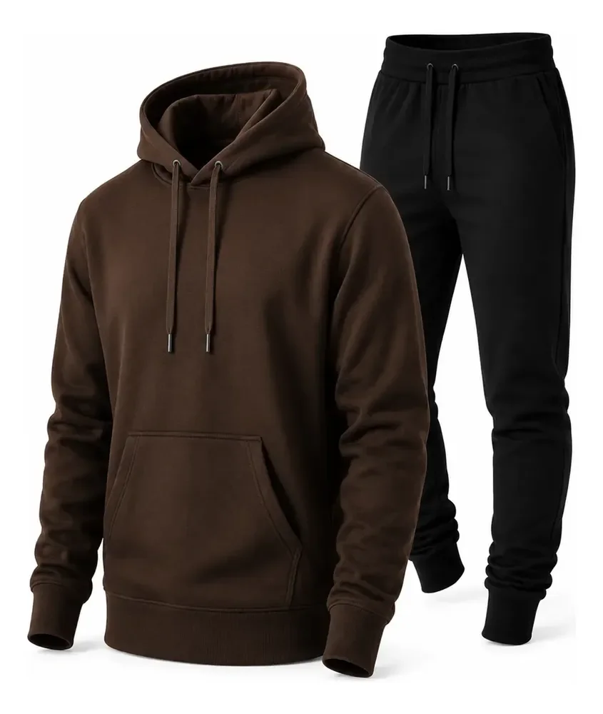 Conjunto Calça E Blusa De Moletom Liso Masculino Unissex