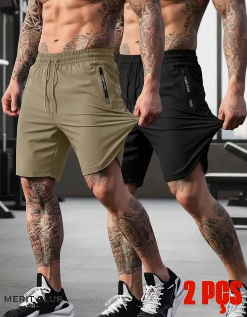Kit 2 Bermuda Masculina Slim Fitness Esportiva Com Elastano (P ao G1)