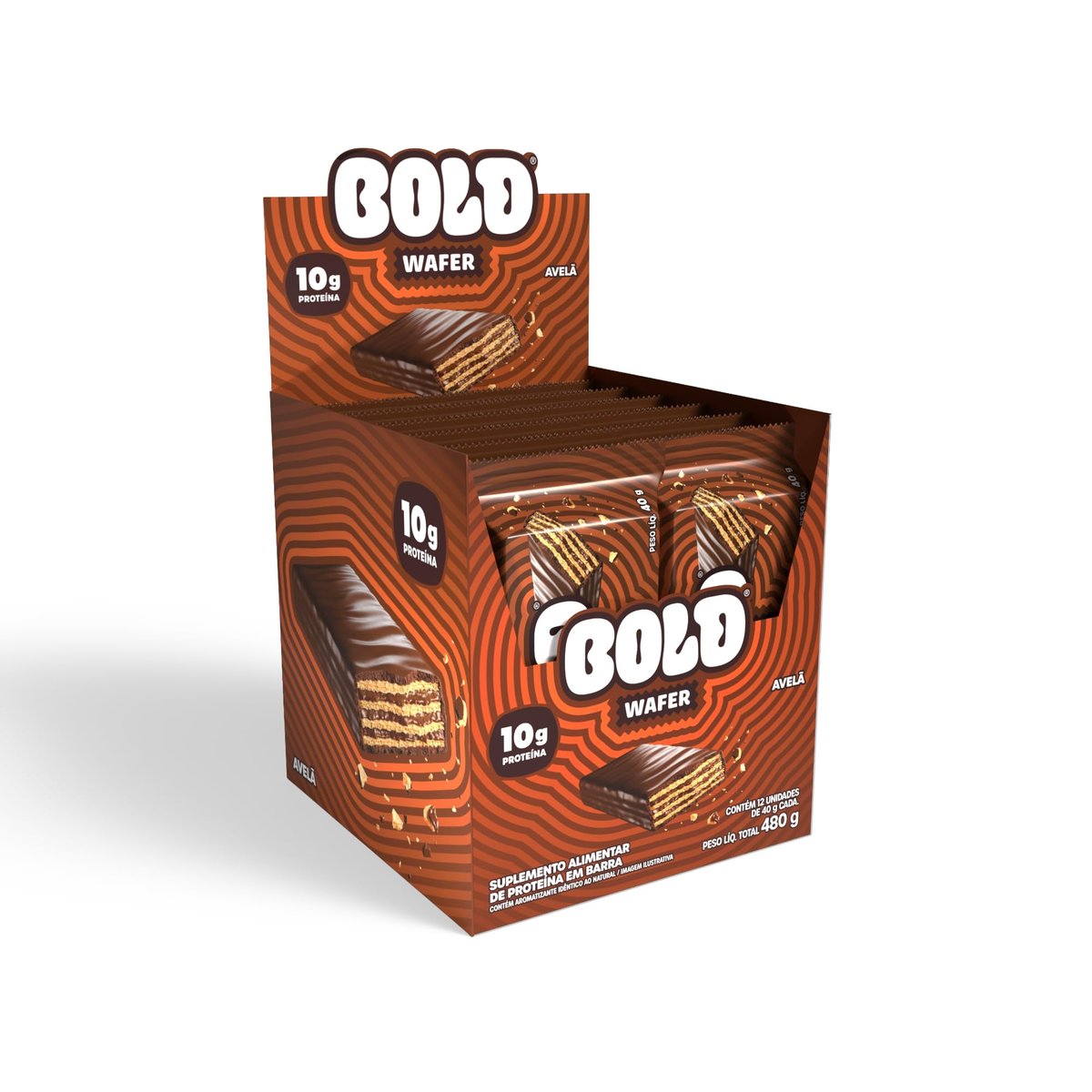 ✨BOLD Wafer Proteico 40g 10g Proteína Snack Avelã✨️