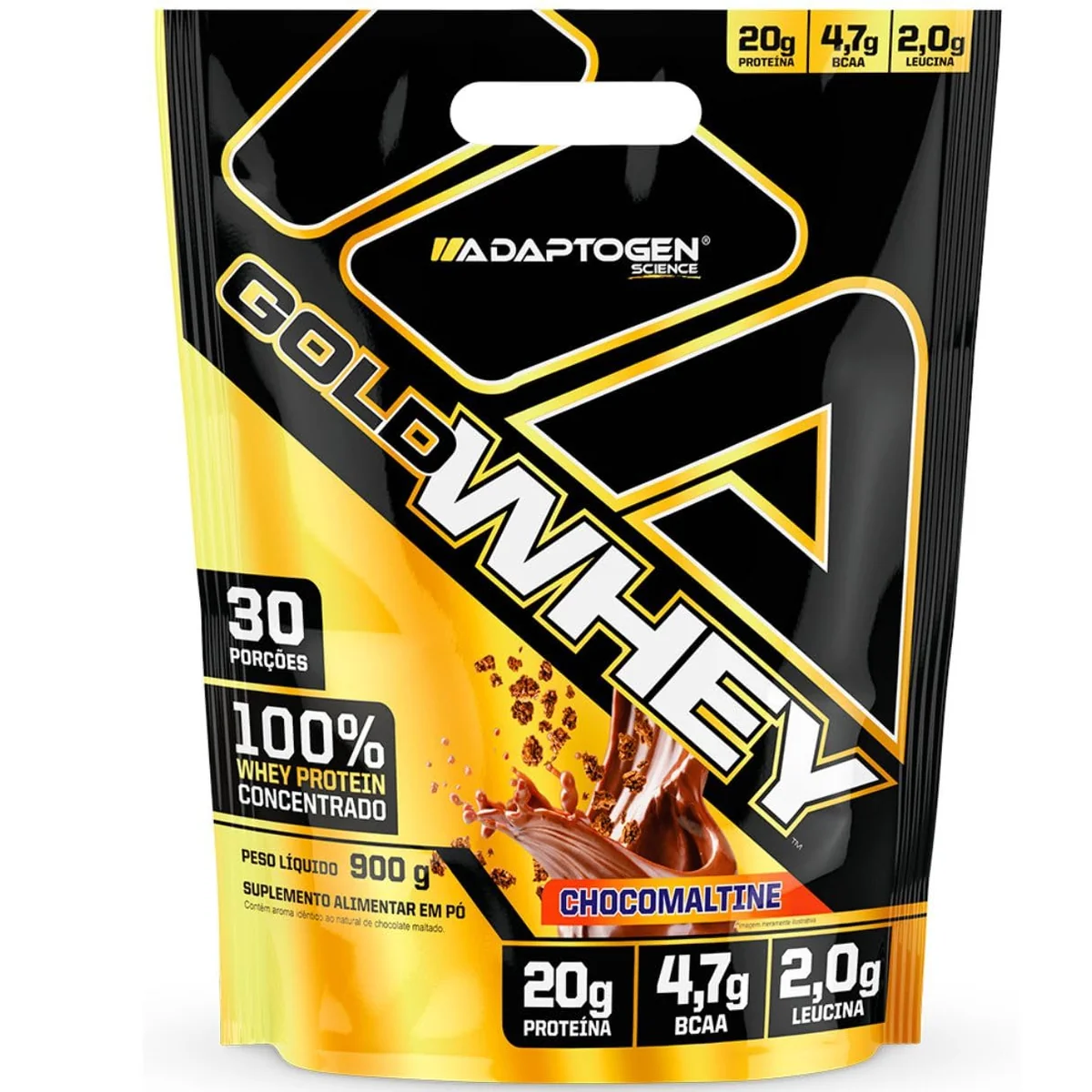 REFIL GOLD WHEY 💪🏼🤩 Gold Whey Refil 900g Sabor: Chocomaltine - Adaptogen Science | Whey Protein Concentrado