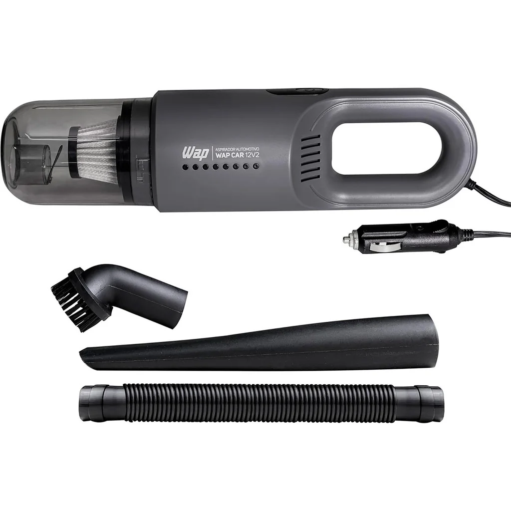 Aspirador Portátil Wap Car Potente 180W Com Reservatório 420ml Bicos Extras Cabo 3,7metros 12v - WAP