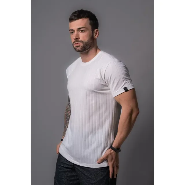 ⚫️ Camiseta Masculina Milano Off White Casual Estilo Não Amassa