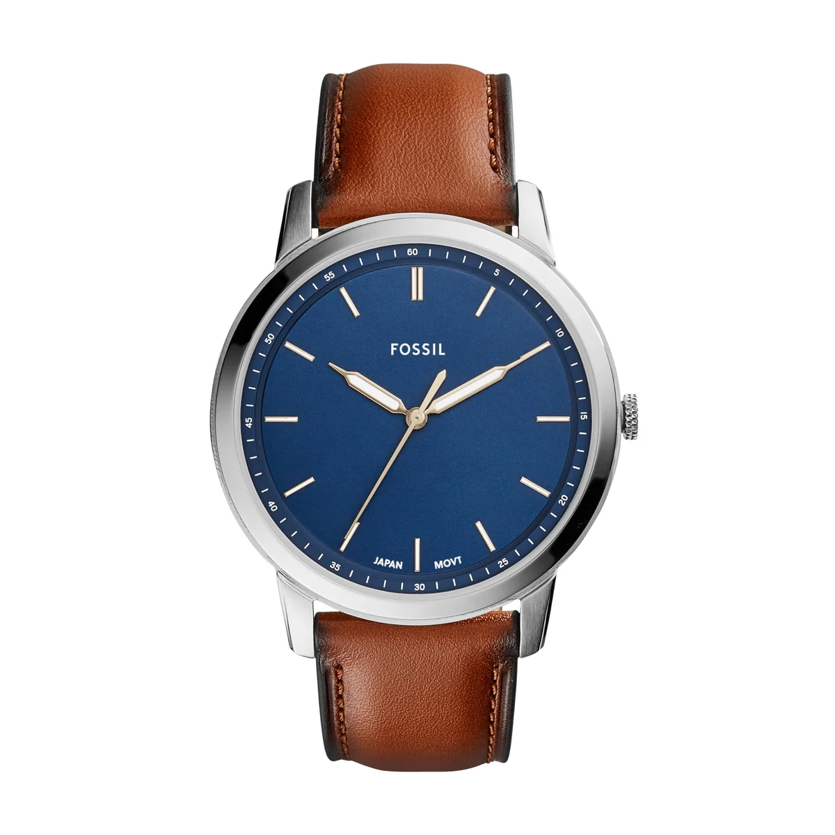 Fossil Relógio masculino minimalista casual fino de aço inoxidável