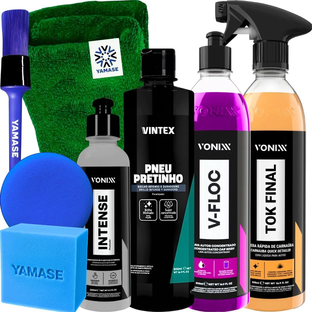 🛒 Kit Vonixx Lavagem Automotiva Completa V-floc Intense