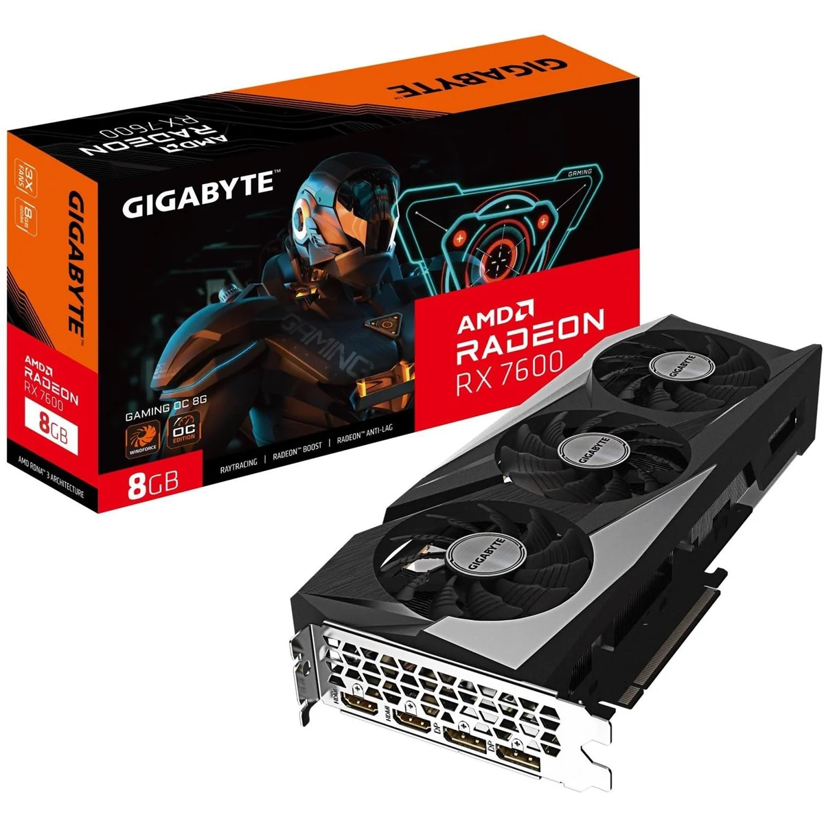Placa de Video Gigabyte RX 7600 Gaming OC, 8gb, GDDR6 - GV-R76GAMING-OC-8GD