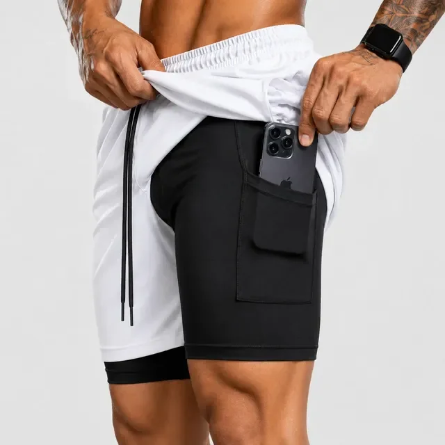 ⚫️ Bermuda Masculina 2 Em 1 Compressão Short Dry Fit Academia
