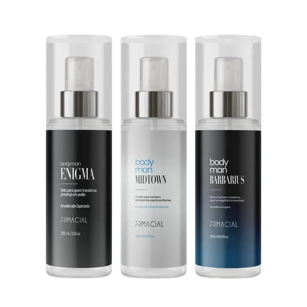 Kit Body Splash Barbarius + Midtown + Enigma 200ml Primacial