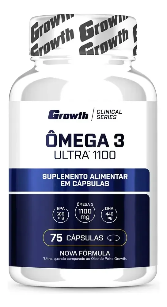 ✨Ômega 3 Ultra 1100 Óleo De Peixe 75 Softgel Growth Sem Sabor✨️