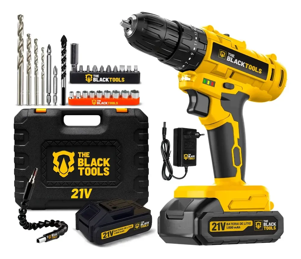 Parafusadeira Furadeira De Impacto A Bateria 21V TB-21PZW The Black Tools