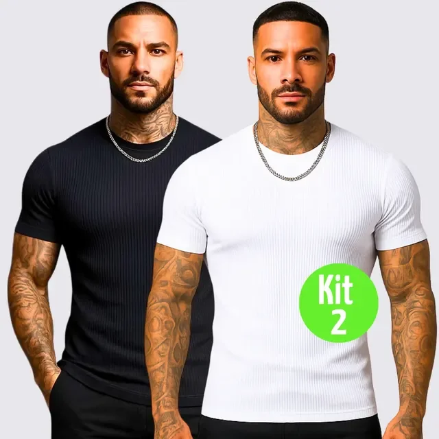 Kit 2 Camiseta Americana Canelada