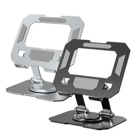 Suporte Metálico Rotativo para Tablet e Celular | Alumínio Resistente e Elegante | Ajustável e Prático