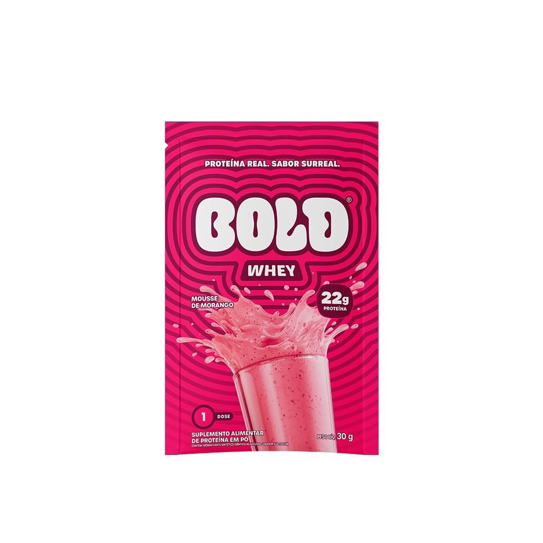 BOLD Whey Mousse de Morango 30g (Caixa 10 Unid.)