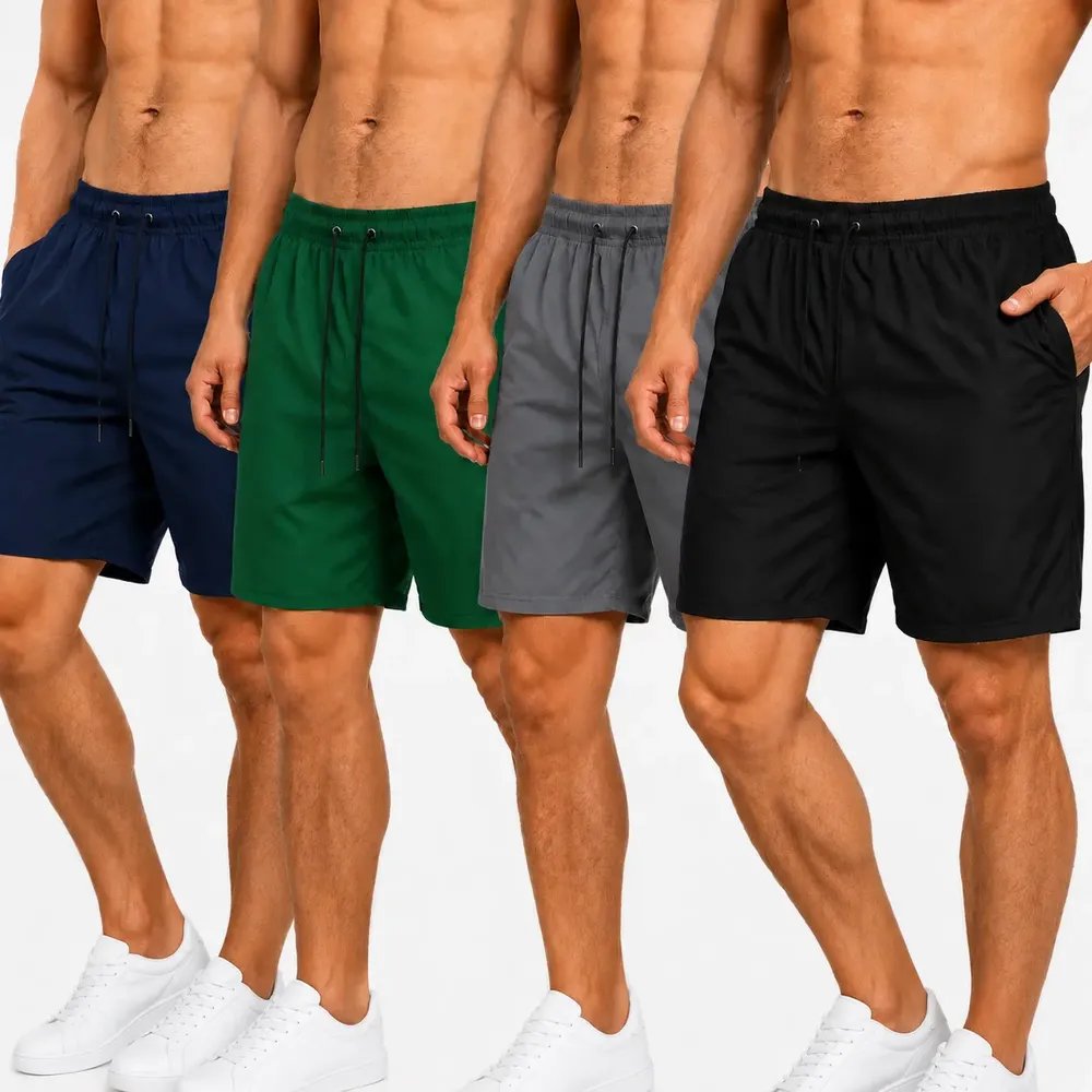 Kit 4 Bermudas Masculina Shorts Praia Tactel Academia Treino (P ao GG)