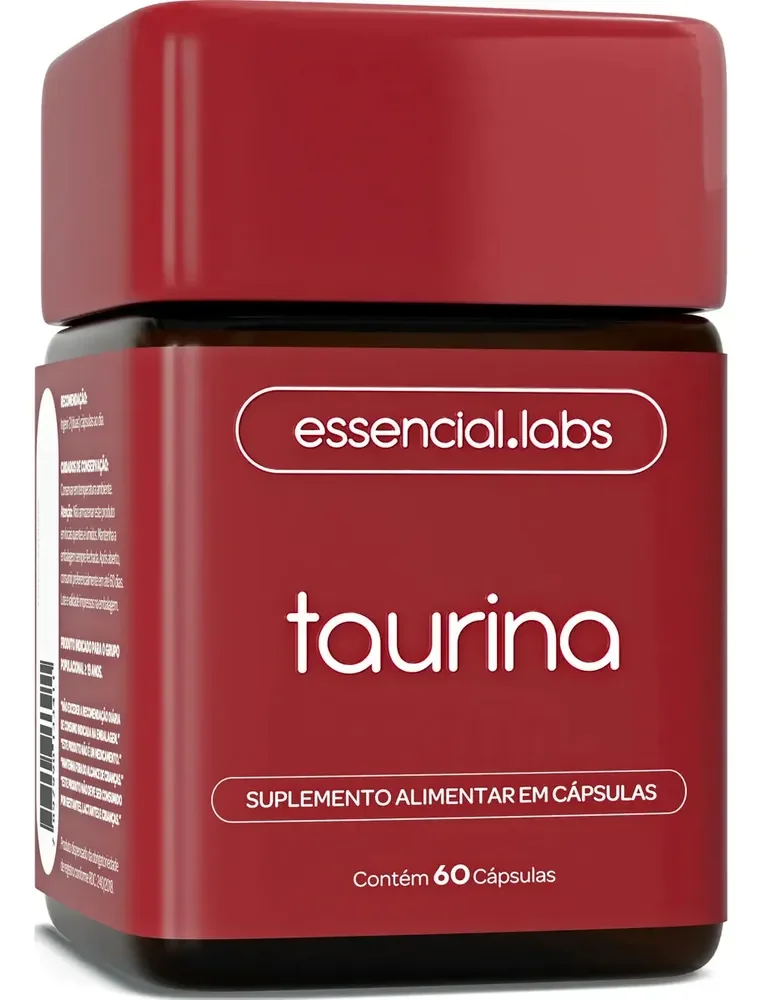 TAURINA com 1000mg por Dose - Fórmula Exclusiva com Máxima Concentração e Absorção - 60 Cápsulas