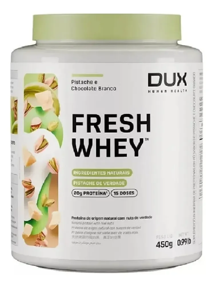✨Fresh Whey Pistache E Chocolate Branco Pote 450g Dux Pistache E Chocolate Branco✨️