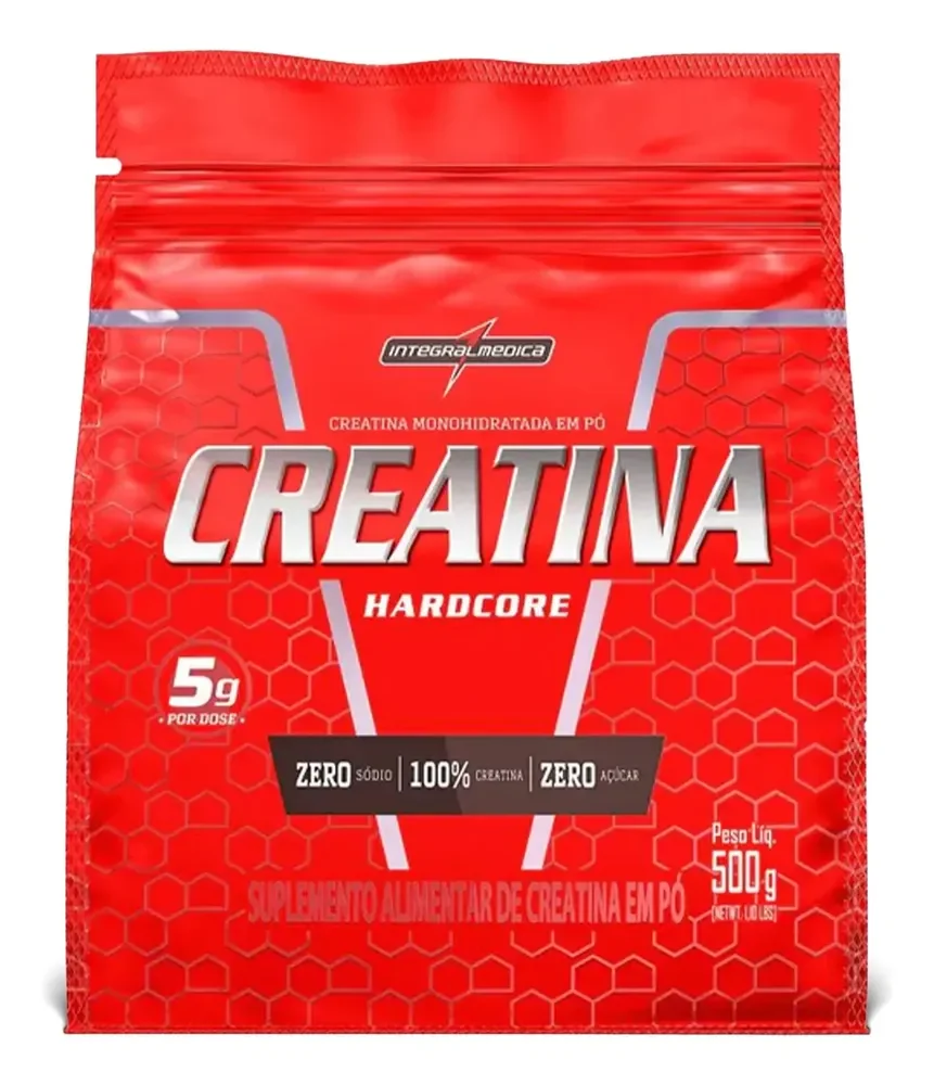 ✨Creatina Hardcore Monohidratada 500g Pó Pouch Integralmédica Sem Sabor✨️