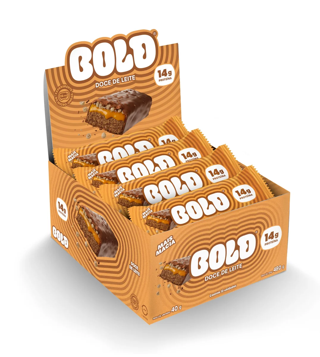 É BOLD 👌🏼 Bold Barra de Proteína Doce de Leite 40g (12 Unidades)