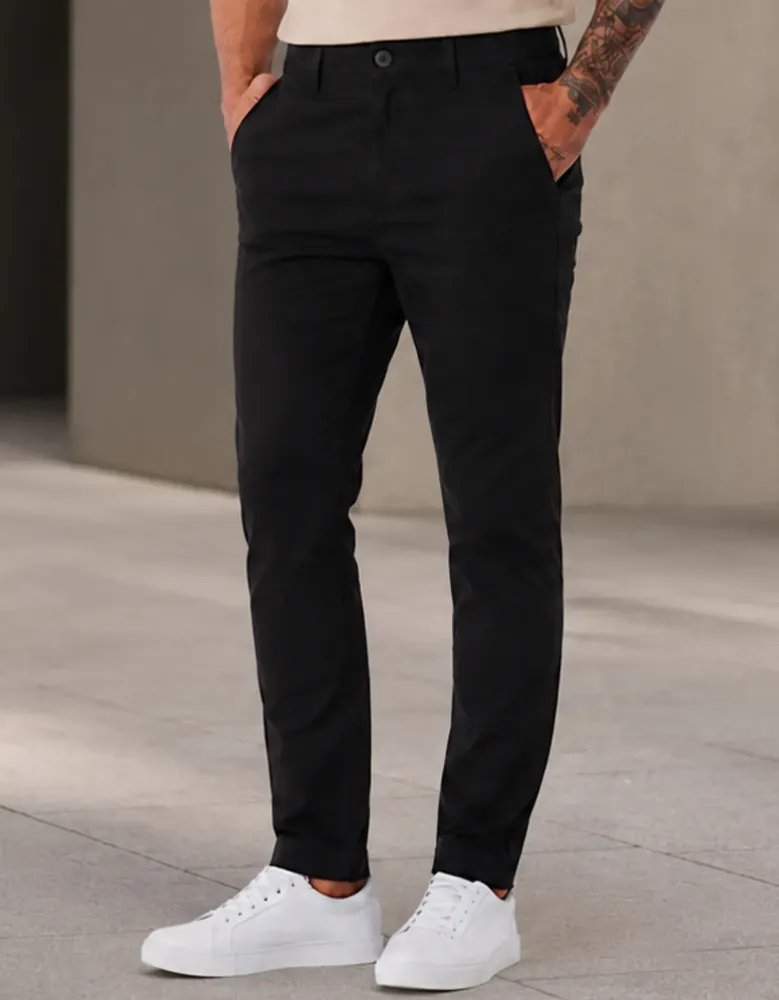 Calça Sarja Masculina Social Slim Elastano Bolso Embutido (36 a 48)