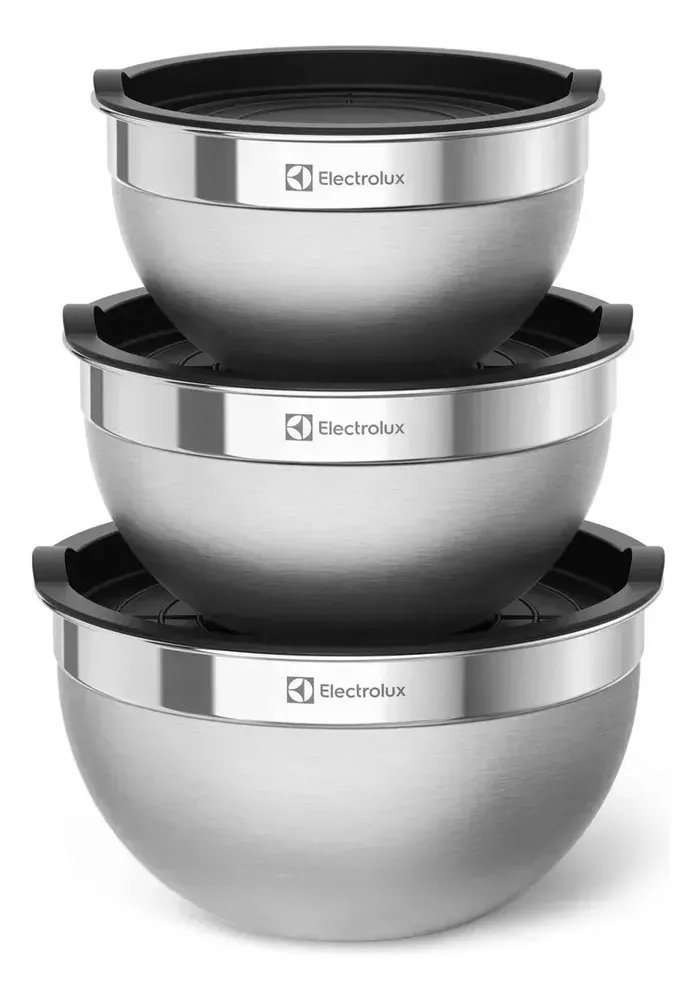 Electrolux Kit 3 Bowls Tigelas de Aço Inox